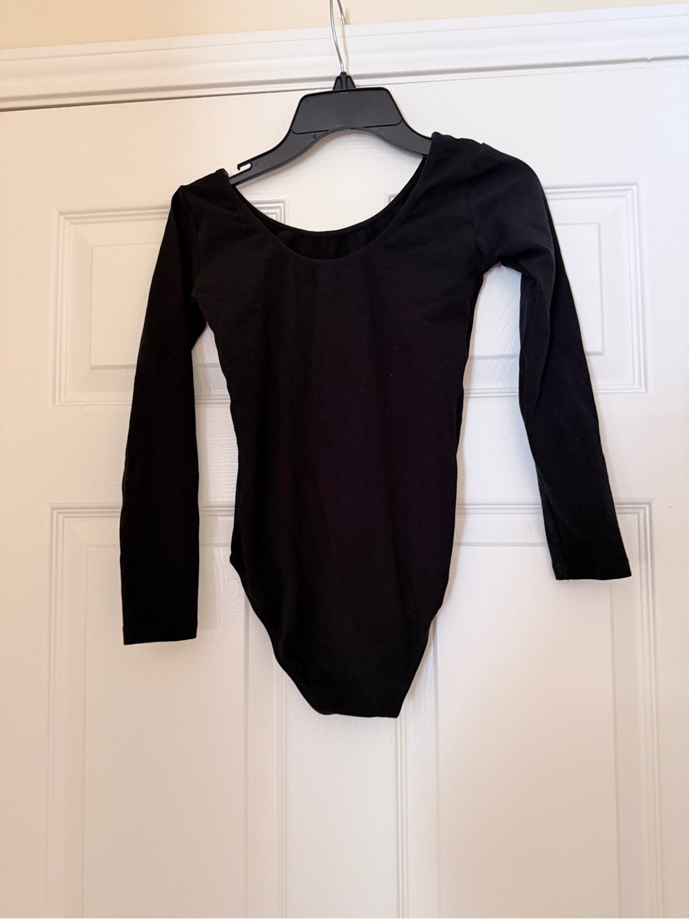 Black Long Sleeve Kids One-Piece Leotard Size 10